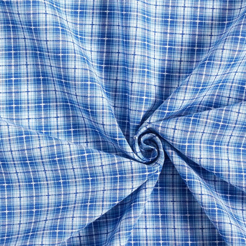 Cotton fabric gradient check – white/royal blue,  image number 3