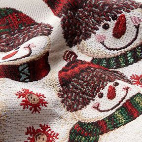 Panel Tapestry Fabric snowman trio – light beige, 