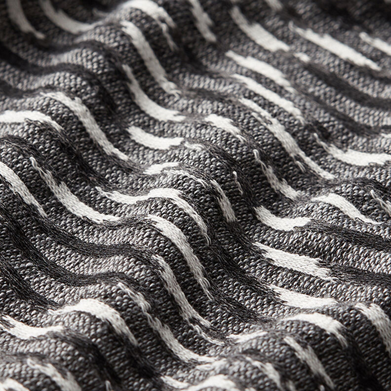 Lightweight knitted fabric, diamonds – black/white,  image number 2