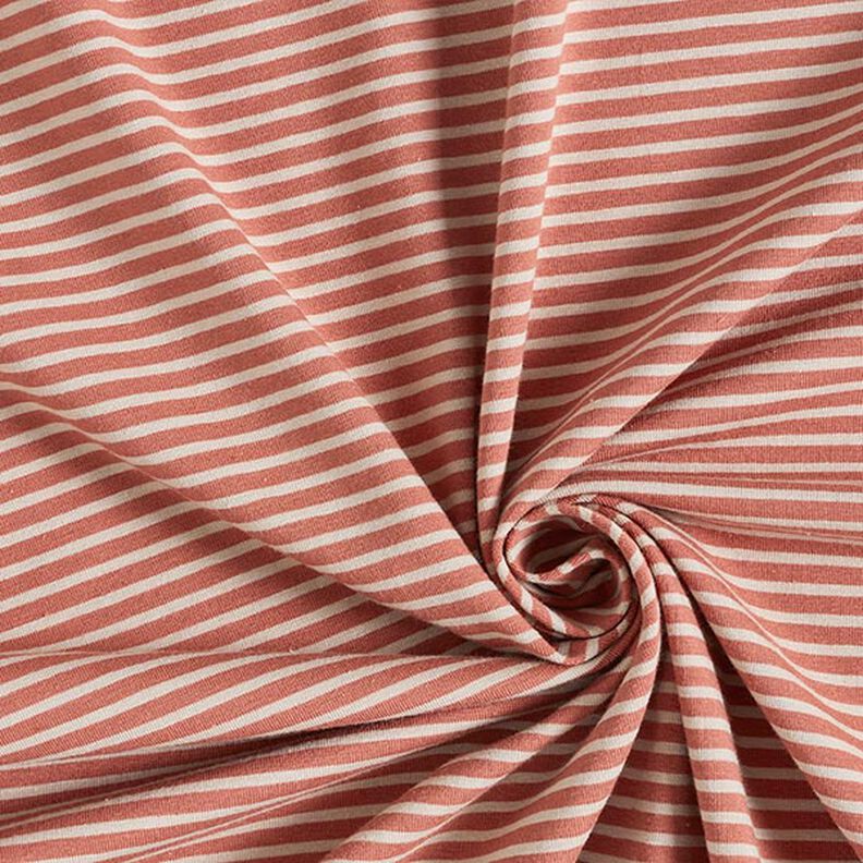 Narrow Stripes Cotton Jersey – anemone/terracotta,  image number 3