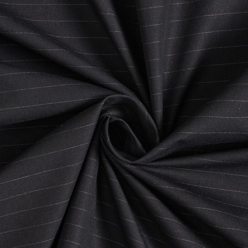 Horizontal pinstripes cotton fabric – black,  image number 3