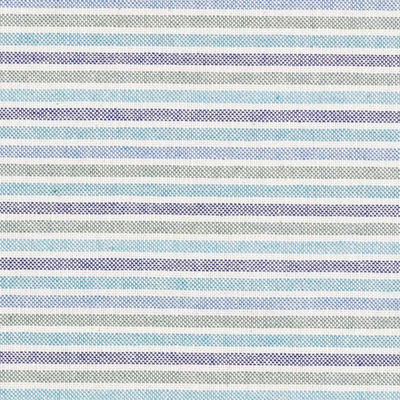 Decor Fabric Half Panama Multicoloured Stripes Recycled – light turquoise,  image number 1