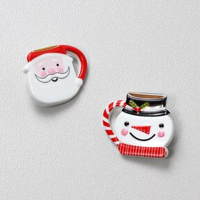 Shank Button Snowman [25 mm] – white/red, 