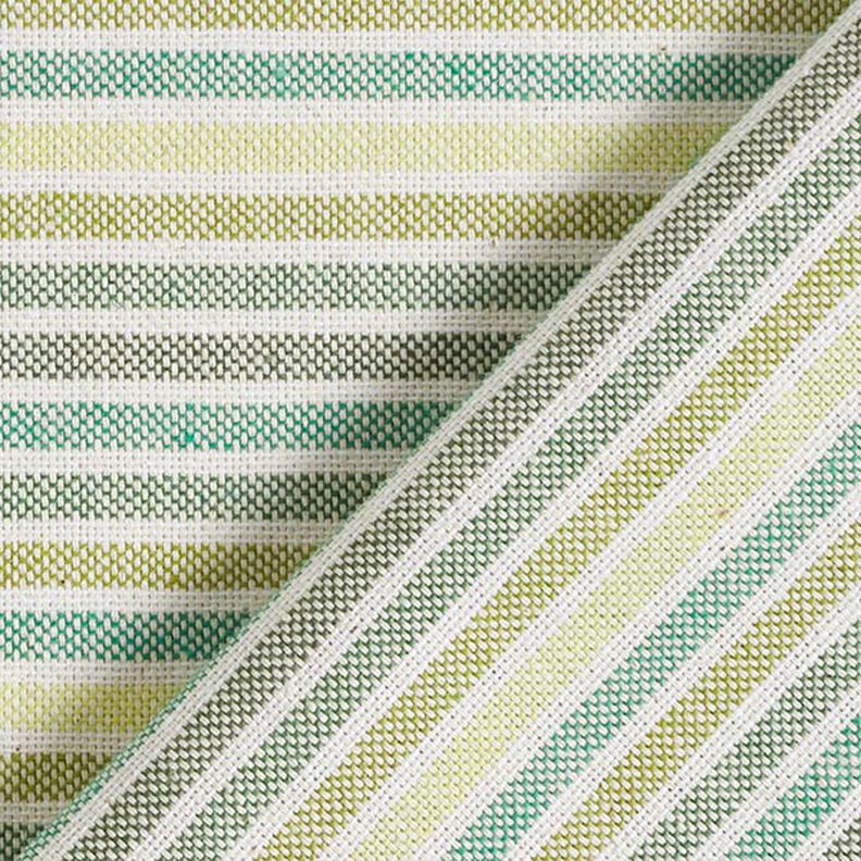 Decor Fabric Half Panama Multicoloured Stripes Recycled – light green,  image number 4