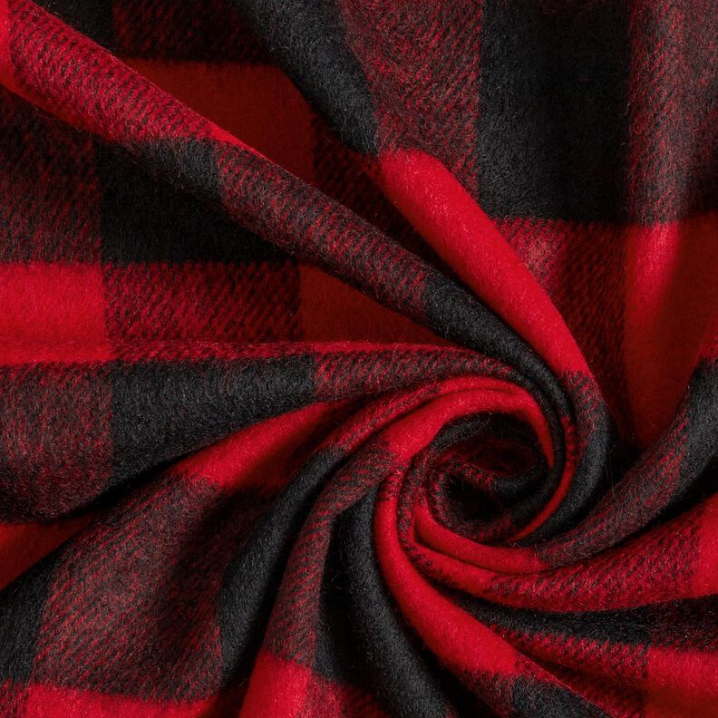 Coating Fabric Tartan – red/black,  image number 3