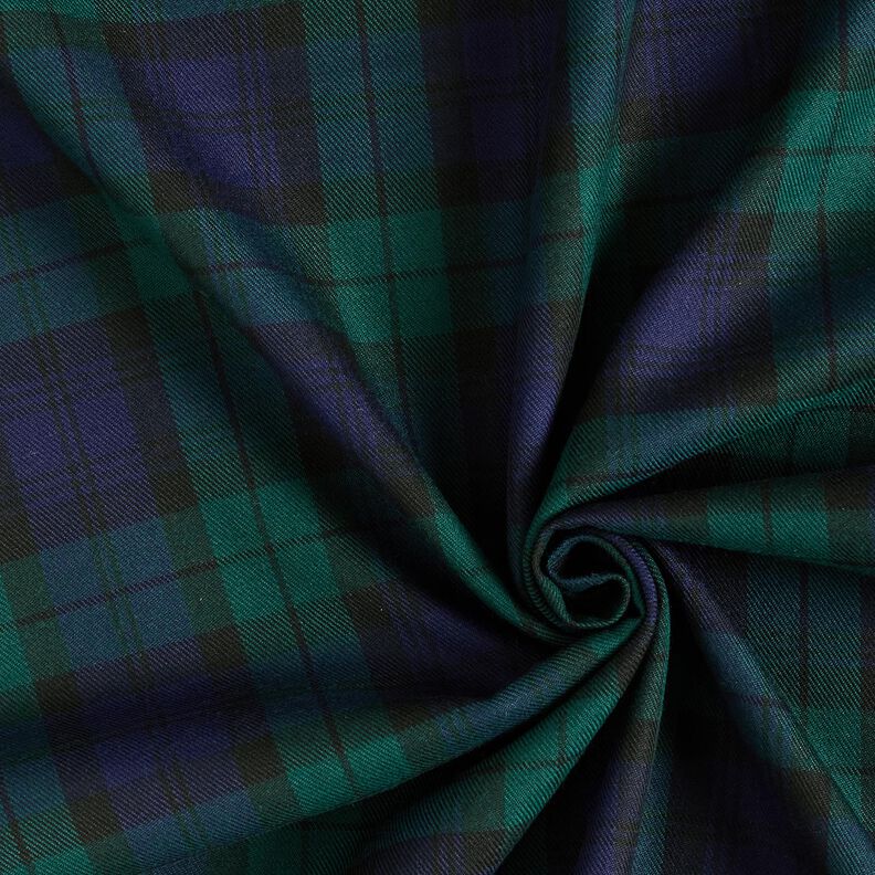 Viscose mix tartan – petrol/midnight blue,  image number 3