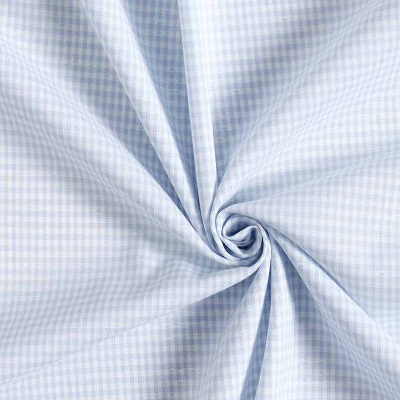 Cotton Vichy check 0,2 cm – light wash denim blue/white,  image number 3