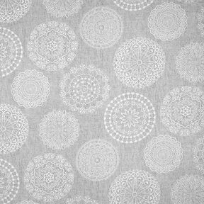 Decor Fabric Canvas Mandala Circles – grey, 