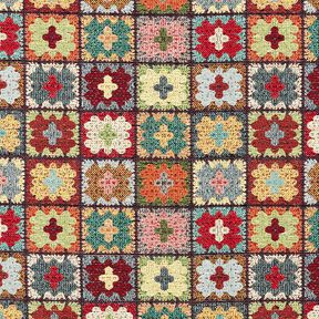 Decor Fabric Tapestry Fabric Mini Crochet Look – black/red, 