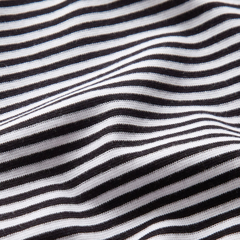 Ribbing Striped tubular fabric – black/white,  image number 2