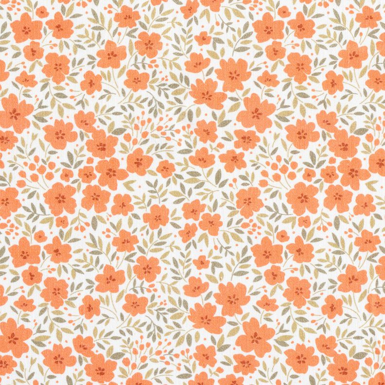 Decor Fabric Sateen sea of blooms – peach orange/white,  image number 1