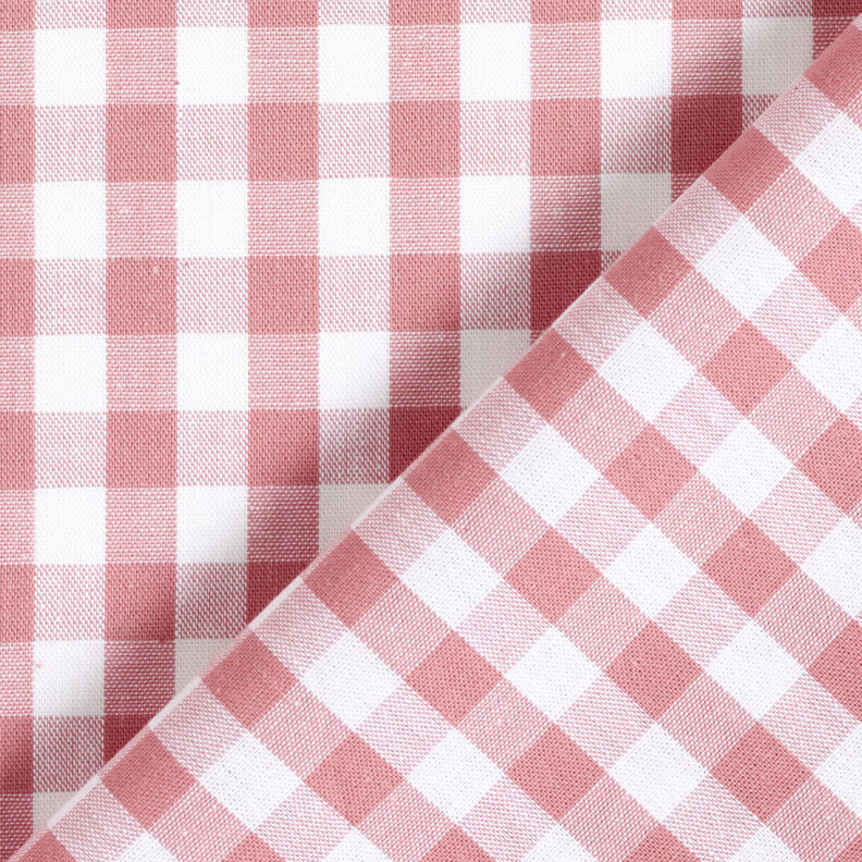 Cotton Vichy check 1 cm – dusky pink/white,  image number 4