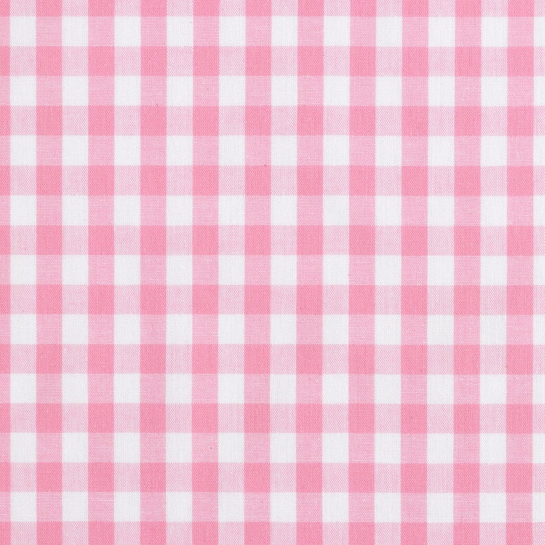 Cotton Vichy check 1 cm – pink/white,  image number 1
