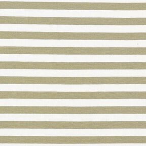 French Terry Yarn-Dyed Stripes – offwhite/light khaki, 