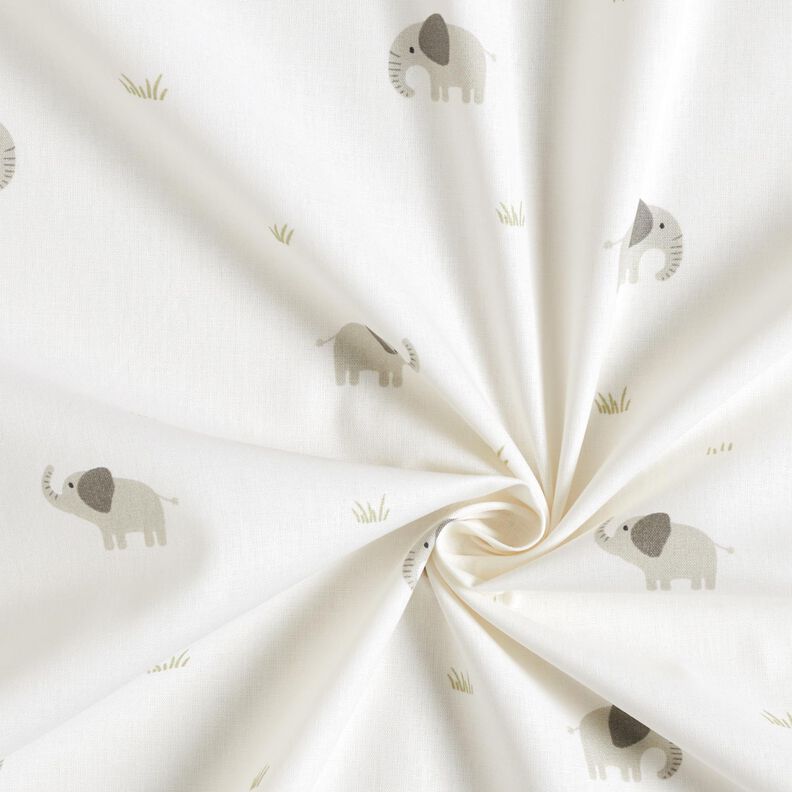 Cotton Poplin little elephant – ivory,  image number 3