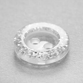 2-hole glitter button [ Ø13 mm ] – offwhite, 