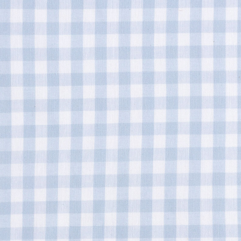 Cotton Vichy check 1 cm – light wash denim blue/white,  image number 1