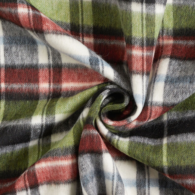 Coat fabric double-face tartan – grey/carmine,  image number 4