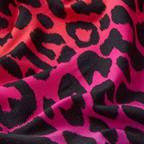 French Terry Gradient Leopard Digital Print | by Poppy – purple/fire red, 