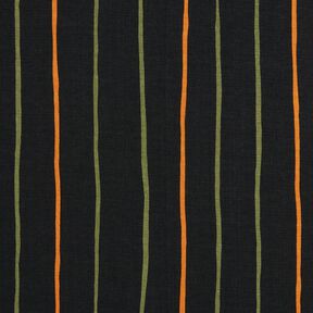 Textured colourful stripes viscose fabric – black, 