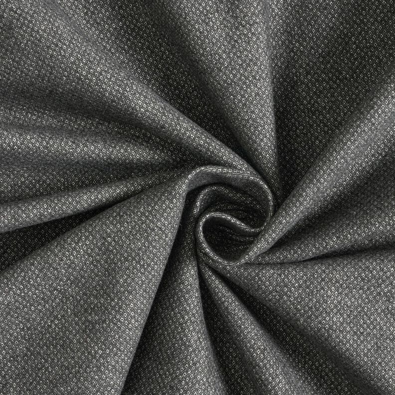 Stretch trouser fabric small diamonds – dark grey/offwhite,  image number 1