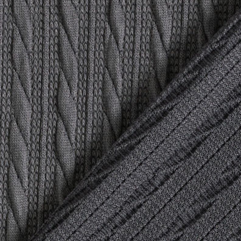 Knit Cloqué Cable Pattern – anthracite,  image number 4