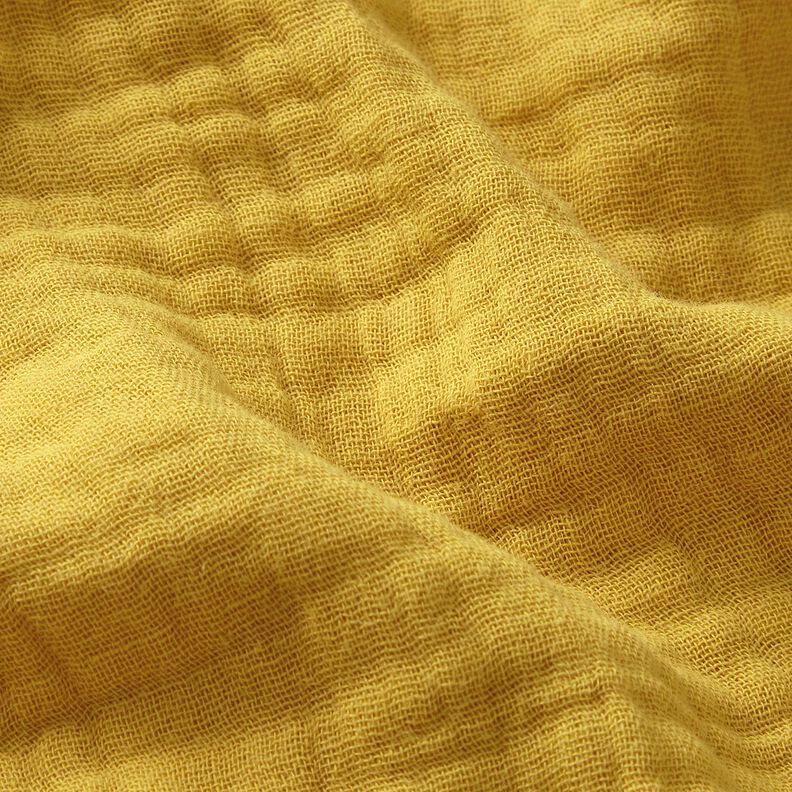 Triple-Layer Cotton Muslin Plain – mustard,  image number 2