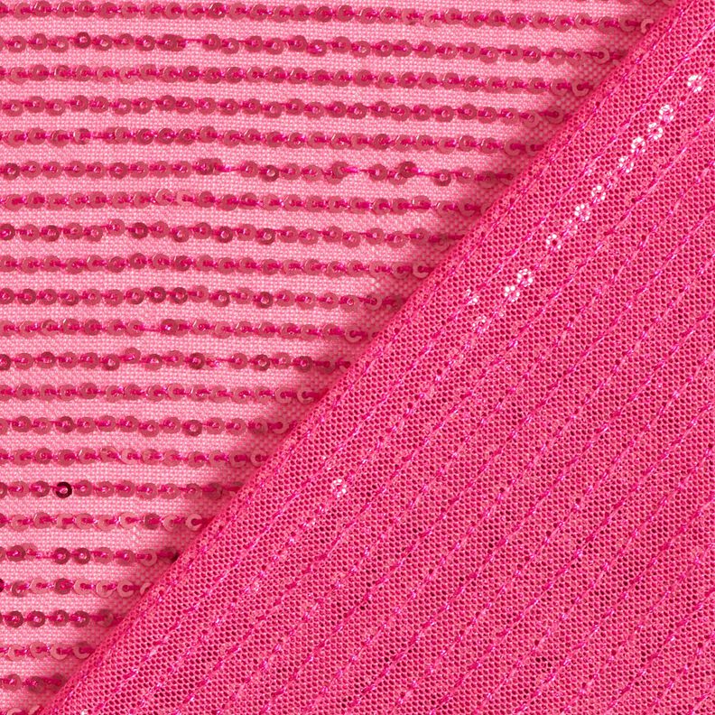 Sequin fabric vertical stripes – intense pink,  image number 4