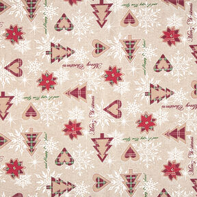 Canvas Decor Fabric Christmas Motifs – beige, 