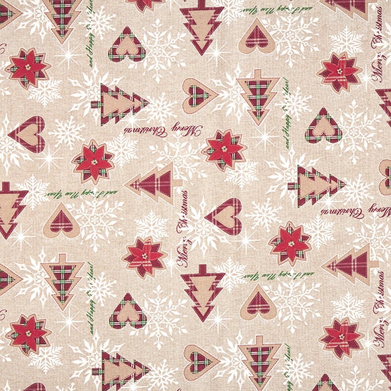 Canvas Decor Fabric Christmas Motifs – beige,  image number 1