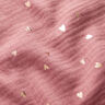 Double Gauze/Muslin Hearts Foil Print | by Poppy dark dusky pink/metallic gold,  thumbnail number 3