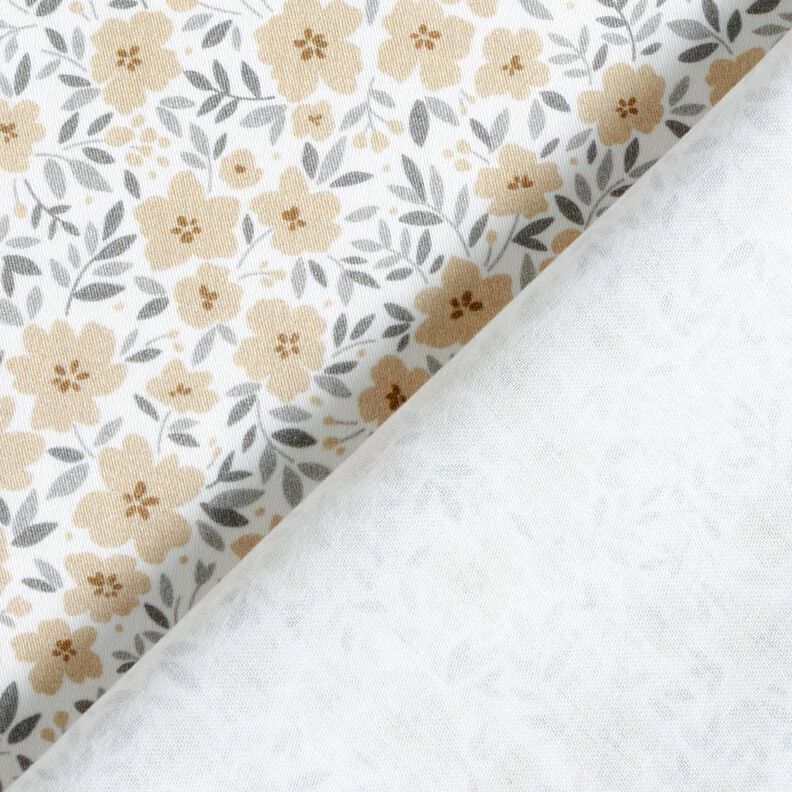 Decor Fabric Sateen sea of blooms – cashew/white,  image number 4