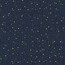 Scattered Gold Polka Dots Cotton Muslin – navy blue/gold,  thumbnail number 1