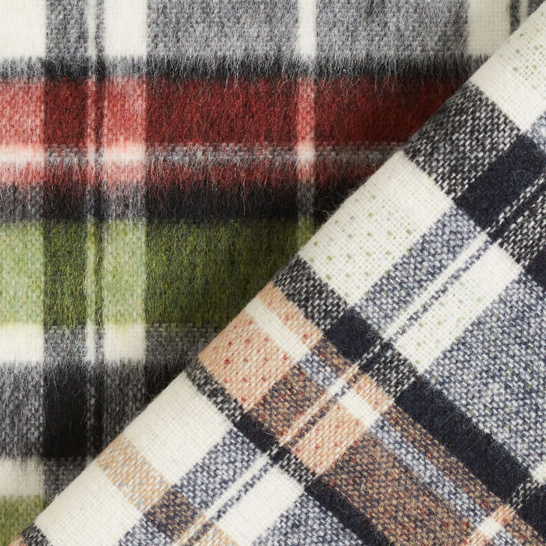 Coat fabric double-face tartan – grey/carmine,  image number 5