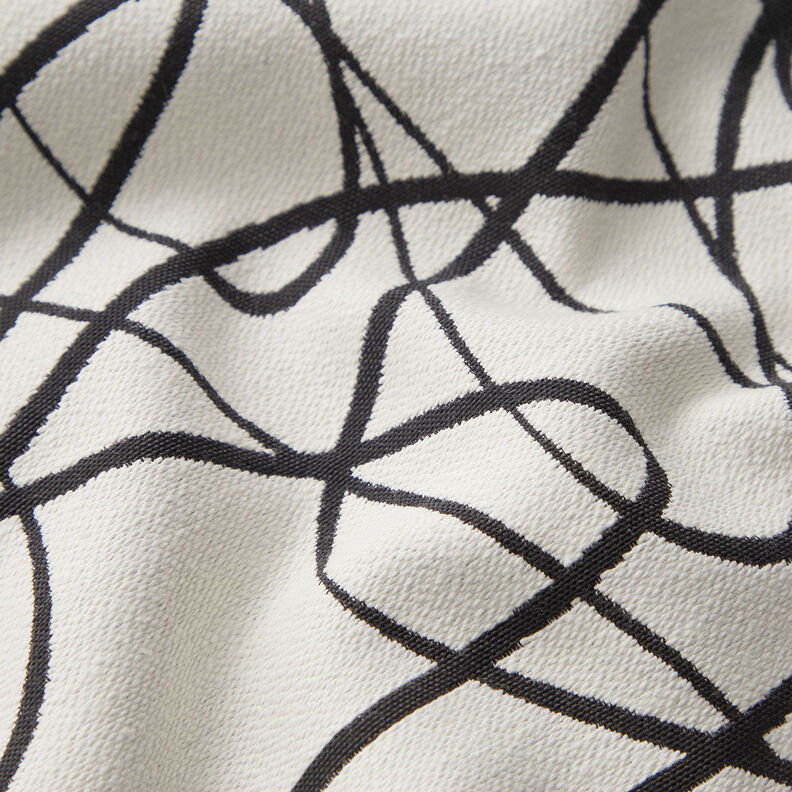 Decor Fabric Jacquard Abstract Lines – ivory/black,  image number 2