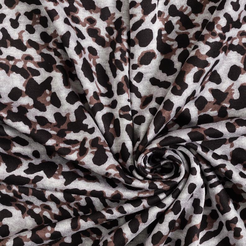 Viscose Jersey small leopard print – chocolate/silver grey,  image number 3