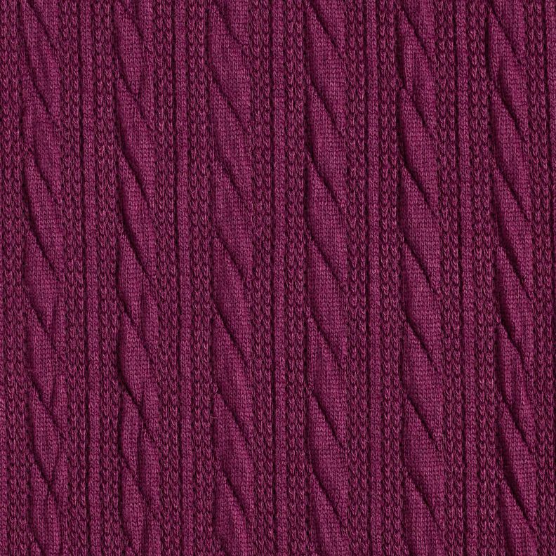 Knit Cloqué Cable Pattern – merlot,  image number 1