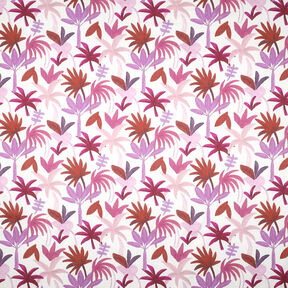Palm trees cotton voile | Nerida Hansen – white/grape, 