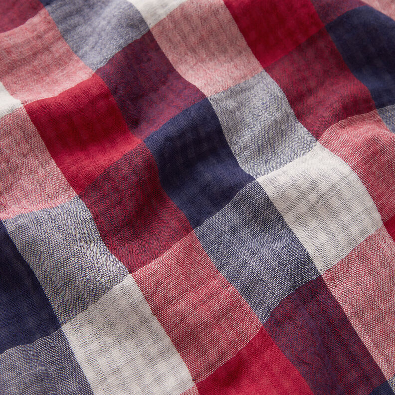 Double Gauze/Muslin Large and small checks | by Poppy navy blue/dark red,  image number 3