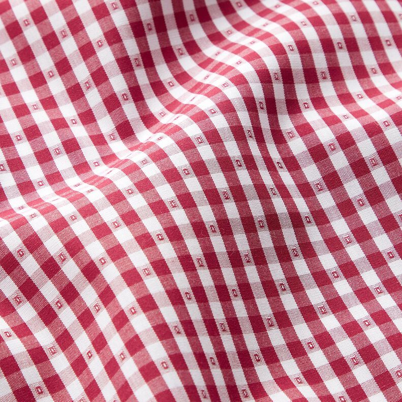 Gingham cotton – white/carmine,  image number 2