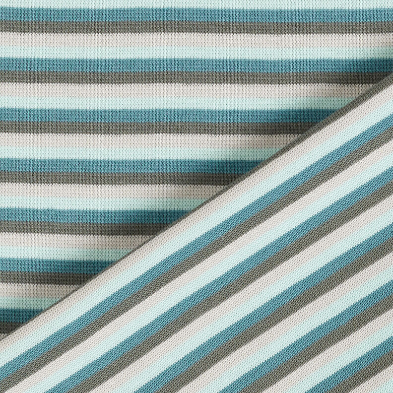 Ribbing Striped tubular fabric – ice blue/turquoise,  image number 4