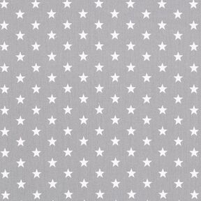 Cotton Poplin Medium Stars – grey/white, 