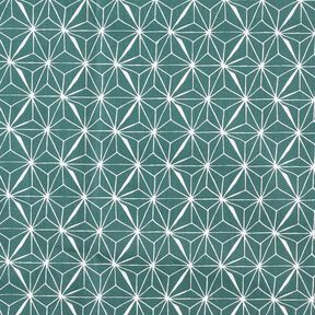 Coated Cotton graphic stars – blue spruce/white, 