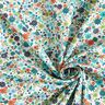 Cotton Cretonne scattered flowers – petrol/white,  thumbnail number 3