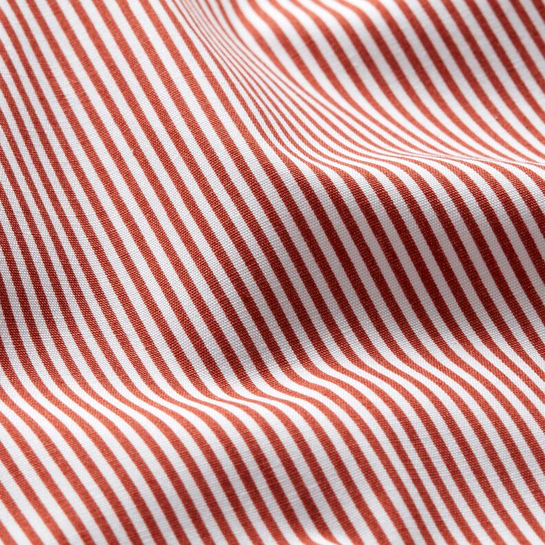 Cotton Poplin Mini stripes – terracotta/white,  image number 2