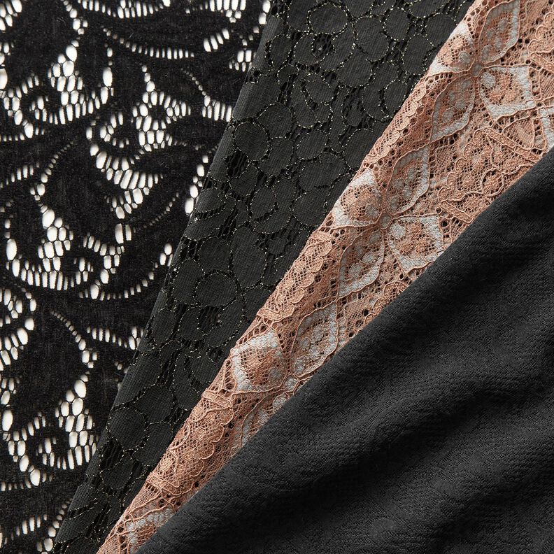 Floral lace – black,  image number 6