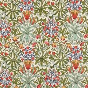 Decor Fabric Tapestry Fabric floral art nouveau motif – cream/light green, 