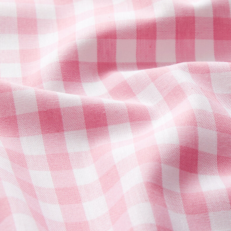 Cotton Vichy check 1 cm – pink/white,  image number 2