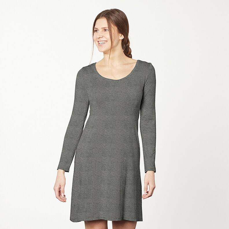 Mottled Viscose Blend Jersey – dark grey,  image number 4