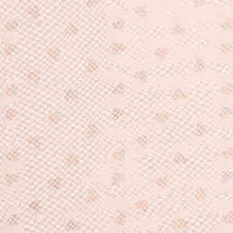 Foil hearts soft mesh – light pink,  image number 1